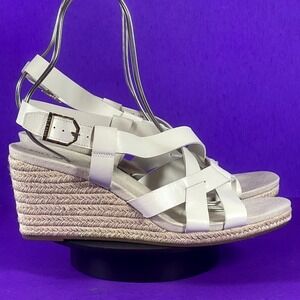 Cole Haan Women's Zerogrand Crystal Wedge Sandal W24419 White Size 10-NEW